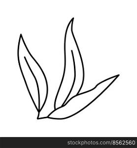 leaf plant mango line icon vector. leaf plant mango sign. isolated contour symbol black illustration. leaf plant mango line icon vector illustration