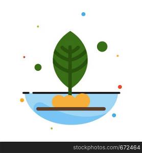 Leaf, Plant, Motivation Abstract Flat Color Icon Template