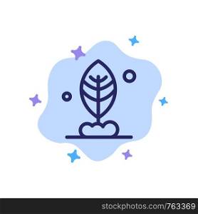 Leaf, Plant, Motivation Blue Icon on Abstract Cloud Background