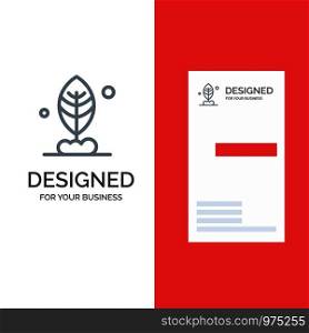 Leaf, Plant, Motivation Grey Logo Design and Business Card Template