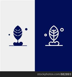 Leaf, Plant, Motivation Line and Glyph Solid icon Blue banner Line and Glyph Solid icon Blue banner