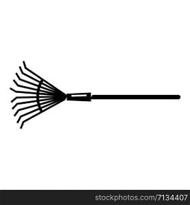 Leaf rake icon. Simple illustration of leaf rake vector icon for web design isolated on white background. Leaf rake icon, simple style