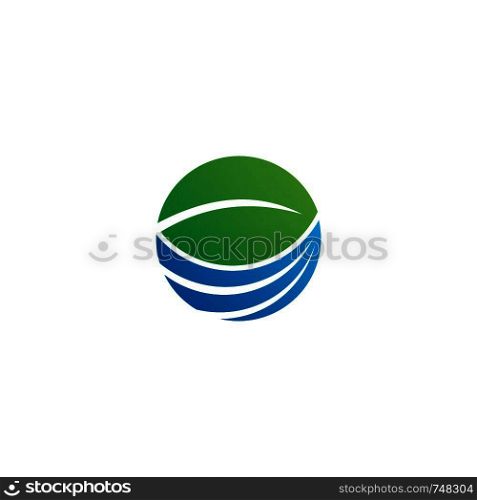 leaf sea logo template