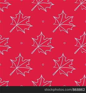 Leaf seamless pattern. Color vector background. Autumn pink print