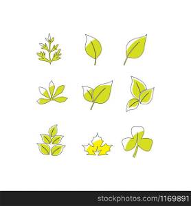 leaf set icon design template