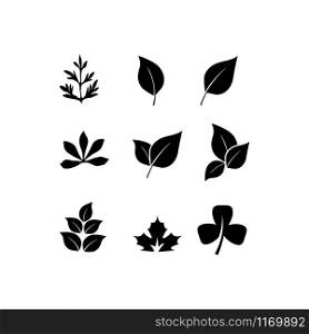 leaf set icon design template