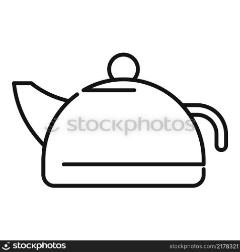 Leaf tea pot icon outline vector. Hot drink. Morning cafe. Leaf tea pot icon outline vector. Hot drink
