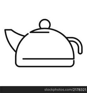 Leaf tea pot icon outline vector. Hot drink. Morning cafe. Leaf tea pot icon outline vector. Hot drink