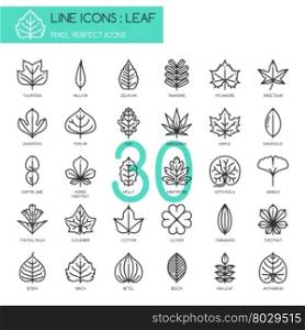 Leaf , thin line icons set ,pixel perfect icon