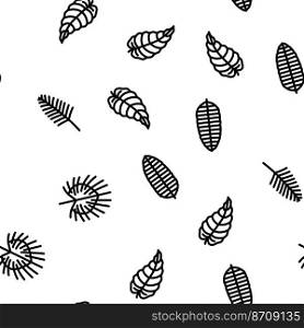 leaf tropical plant palm jungle vector seamless pattern thin line illustration. leaf tropical plant palm jungle vector seamless pattern
