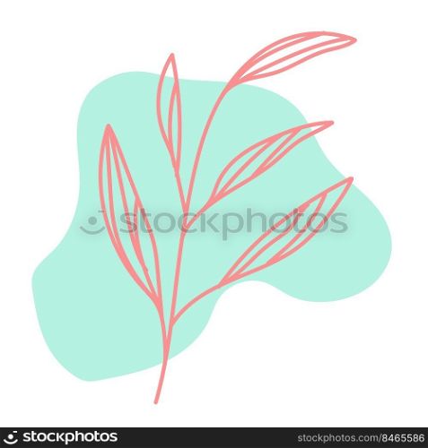 leaf vector illustration with pastel color 