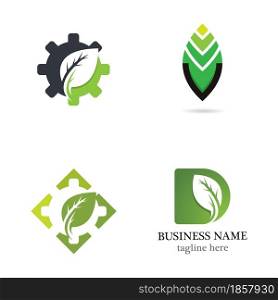 Leaf vector logo template icon set design
