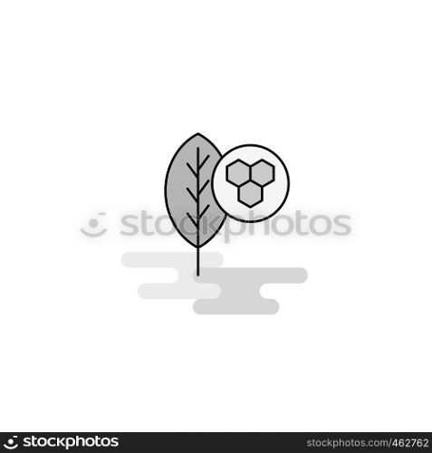 Leaf Web Icon. Flat Line Filled Gray Icon Vector