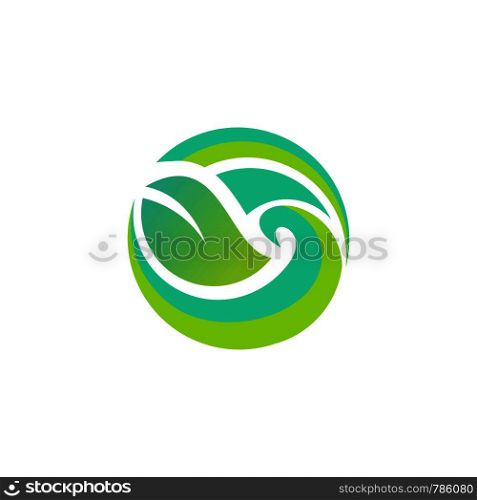leaf with colorful logo template