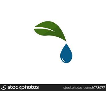 leaf with waterdrop logo concept