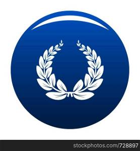 Leaf wreath icon. Simple illustration of leaf wreath vector icon for any design blue. Leaf wreath icon vector blue
