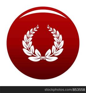 Leaf wreath icon. Simple illustration of leaf wreath vector icon for any design red. Leaf wreath icon vector red