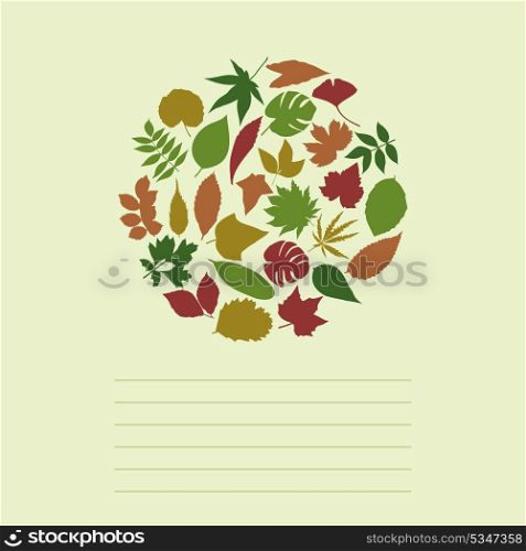leaf4. Autumn leafs in the form of a circle. A vector illustration