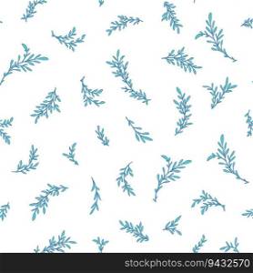 Leafage and flora, spring blossom and plants. Wildflowers and branches with twigs of flowers. Summer botany and vegetation. Seamless pattern, wallpaper print or background. Vector in flat style. Foliage and flora, botany and vegetation print