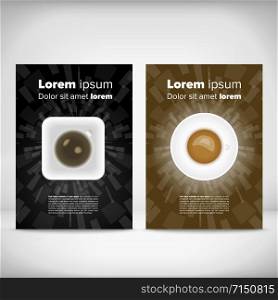 leaflet coffee shop, coffee Cup in vector EPS. leaflet coffee shop