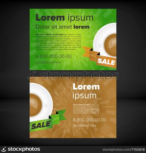 leaflet coffee shop, coffee Cup in vector EPS. leaflet coffee shop