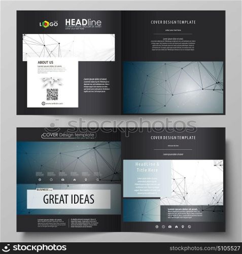 Leaflet cover, vector layout. DNA and neurons molecule structure. Medicine, science, technology concept. Scalable graphic. Business templates for square design bi fold brochure, flyer, booklet, report. Business templates for square design bi fold brochure, magazine, flyer, booklet or annual report. Leaflet cover, abstract flat layout, easy editable vector. DNA and neurons molecule structure. Medicine, science, technology concept. Scalable graphic.