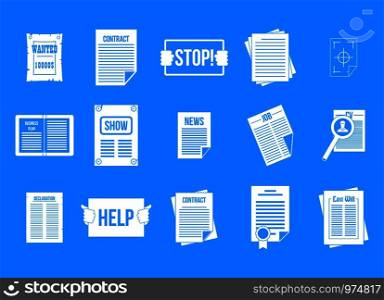 Leaflet icon set. Simple set of leaflet vector icons for web design isolated on blue background. Leaflet icon blue set vector