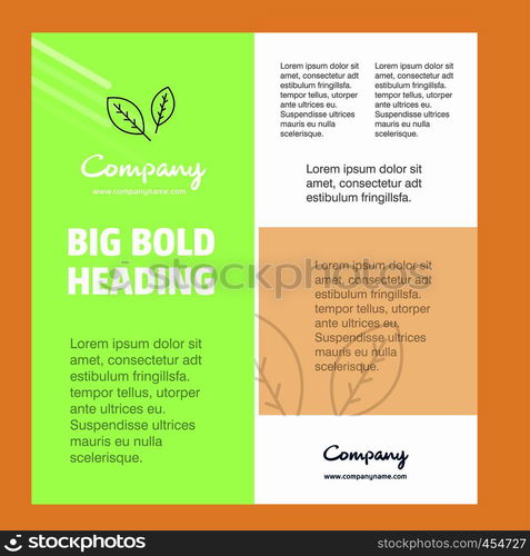 Leafs Business Company Poster Template. with place for text and images. vector background