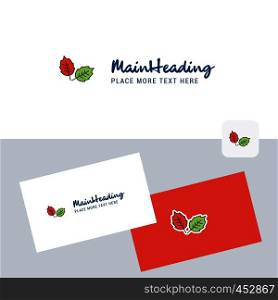Leafs vector logotype with business card template. Elegant corporate identity. - Vector