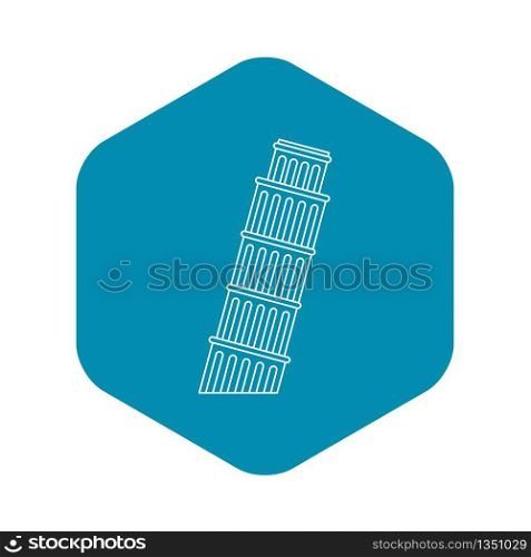 Leaning tower of Pisa icon. Outline illustration of Pisa tower vector icon for web. Leaning tower of Pisa icon, outline style