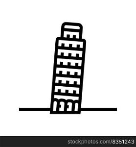 leaning tower of pisa line icon vector. leaning tower of pisa sign. isolated contour symbol black illustration. leaning tower of pisa line icon vector illustration