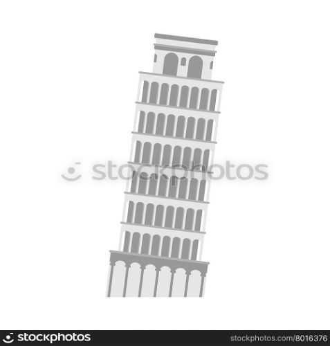 leaning tower of Pisa on a white background. Italy Landmark architecture.&#xA;