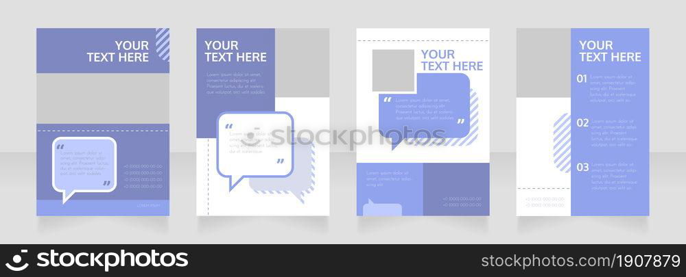 Learn communication skills blank brochure layout design. Project info. Vertical poster template set with empty copy space for text. Premade corporate reports collection. Editable flyer paper pages. Learn communication skills blank brochure layout design