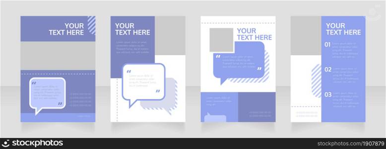 Learn communication skills blank brochure layout design. Project info. Vertical poster template set with empty copy space for text. Premade corporate reports collection. Editable flyer paper pages. Learn communication skills blank brochure layout design