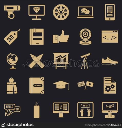 Learn programming icons set. Simple set of 25 learn programming vector icons for web for any design. Learn programming icons set, simple style
