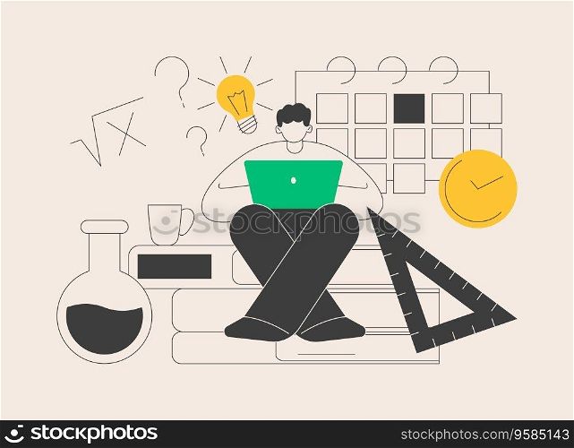Learning abstract concept vector illustration. Learning style, memory and knowledge, education and training, study skills, school library, writing notes, student homework abstract metaphor.. Learning abstract concept vector illustration.