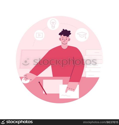 Learning abstract concept vector illustration. Learning style, memory and knowledge, education and training, study skills, school library, writing notes, student homework abstract metaphor.. Learning abstract concept vector illustration.