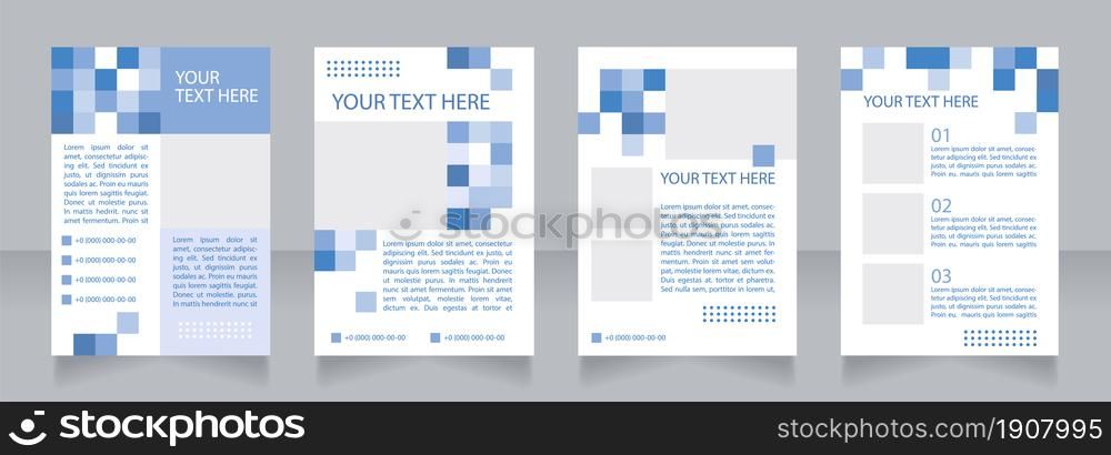 Learning center for kids promotion blank brochure layout design. Vertical poster template set with empty copy space for text. Premade corporate reports collection. Editable flyer paper pages. Learning center for kids promotion blank brochure layout design
