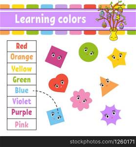 Learning colors. Education developing worksheet. Easter egg tree. Activity page with pictures. Game for children. Isolated vector illustration. Funny character. Cartoon style.
