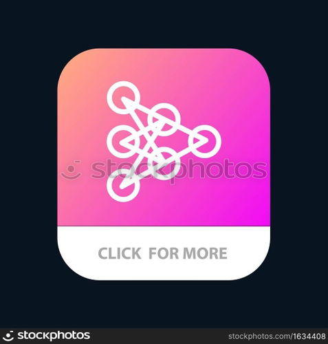 Learning, Deep, Algorithm, Data Mobile App Button. Android and IOS Line Version