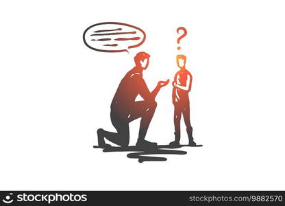 Learning, disability, boy, health, education concept. Hand drawn child with mental problems concept sketch. Isolated vector illustration.. Learning, disability, boy, health, education concept. Hand drawn isolated vector.