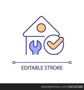 Learning home repair skills RGB color icon. Simple maintenance in residential settings. Handyman career. Isolated vector illustration. Simple filled line drawing. Editable stroke. Arial font used. Learning home repair skills RGB color icon
