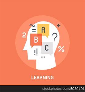 learning icon concept. Abstract vector illustration of learning icon concept