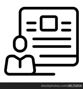 Learning icon outline vector. System lms. Training education. Learning icon outline vector. System lms