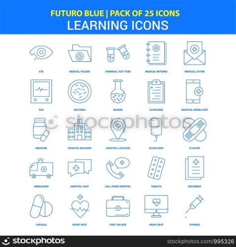 Learning icons Icons - Futuro Blue 25 Icon pack
