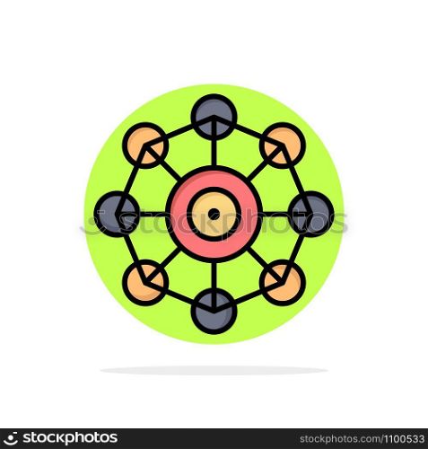 Learning, Machine, Machine Learning, Science Abstract Circle Background Flat color Icon