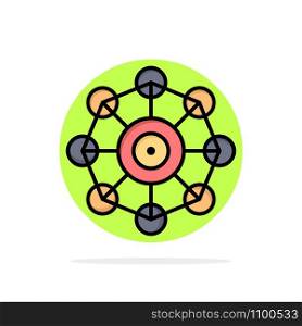 Learning, Machine, Machine Learning, Science Abstract Circle Background Flat color Icon