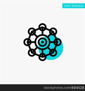 Learning, Machine, Machine Learning, Science turquoise highlight circle point Vector icon