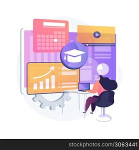Learning management system abstract concept vector illustration. Educational technology, online learning delivery, software application, training course, tutoring program access abstract metaphor.. Learning management system abstract concept vector illustration.