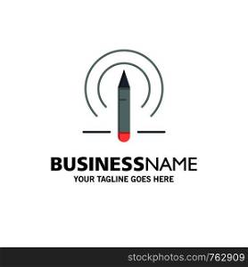 Learning, Pencil, Education, Tools Business Logo Template. Flat Color